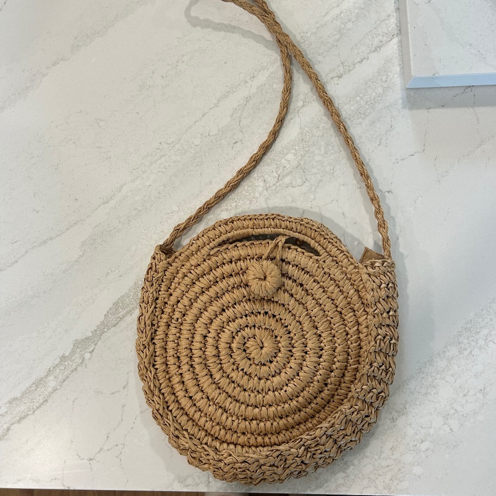 Beachy, Straw Crossbody Purse